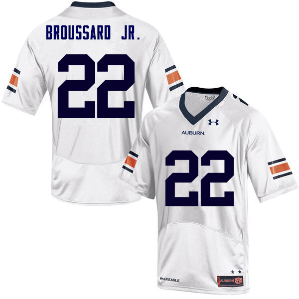 Auburn Tigers Men's John Broussard Jr. #22 White Under Armour Stitched College NCAA Authentic Football Jersey MTG0874CS